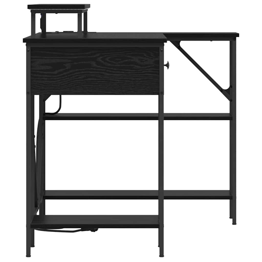 vidaXL Birou cu sertar Stejar Negru 120 x 79 x 86,5 cm Lemn compozit