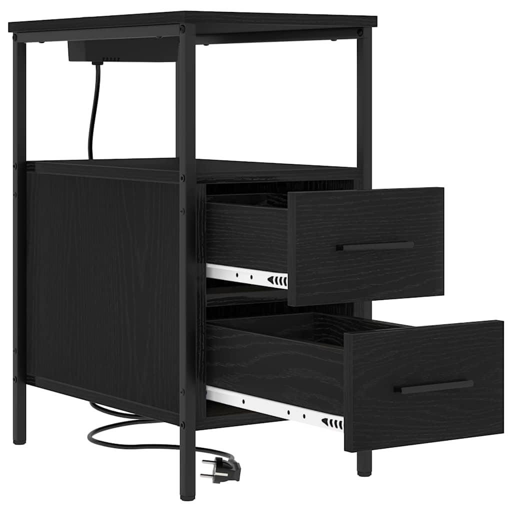 vidaXL Dulap de noapte Stejar negru 30 x 48 x 61 cm Lemn compozit
