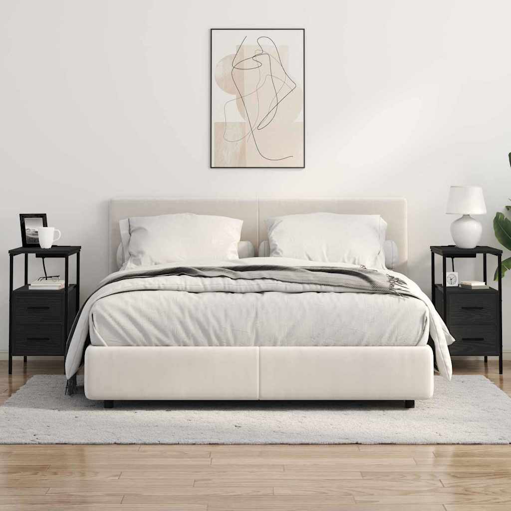 vidaXL Noptiere 2 pcs Stejar negru 30 x 48 x 61 cm Lemn compozit