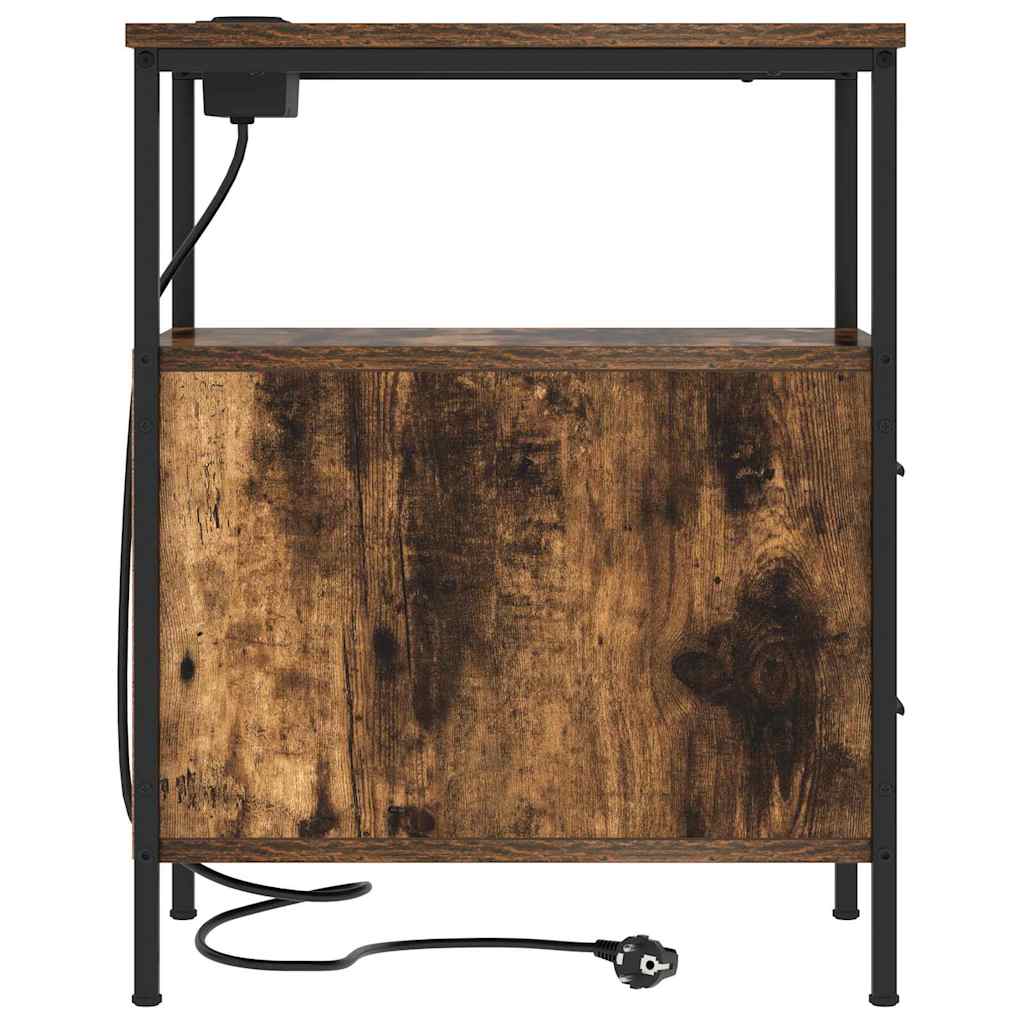 vidaXL Dulap de noapte Stejar afumat 30 x 48 x 61 cm Lemn compozit vidaXL Dulap de noapte Stejar afumat 30 x 48 x 61 cm Lemn compozit