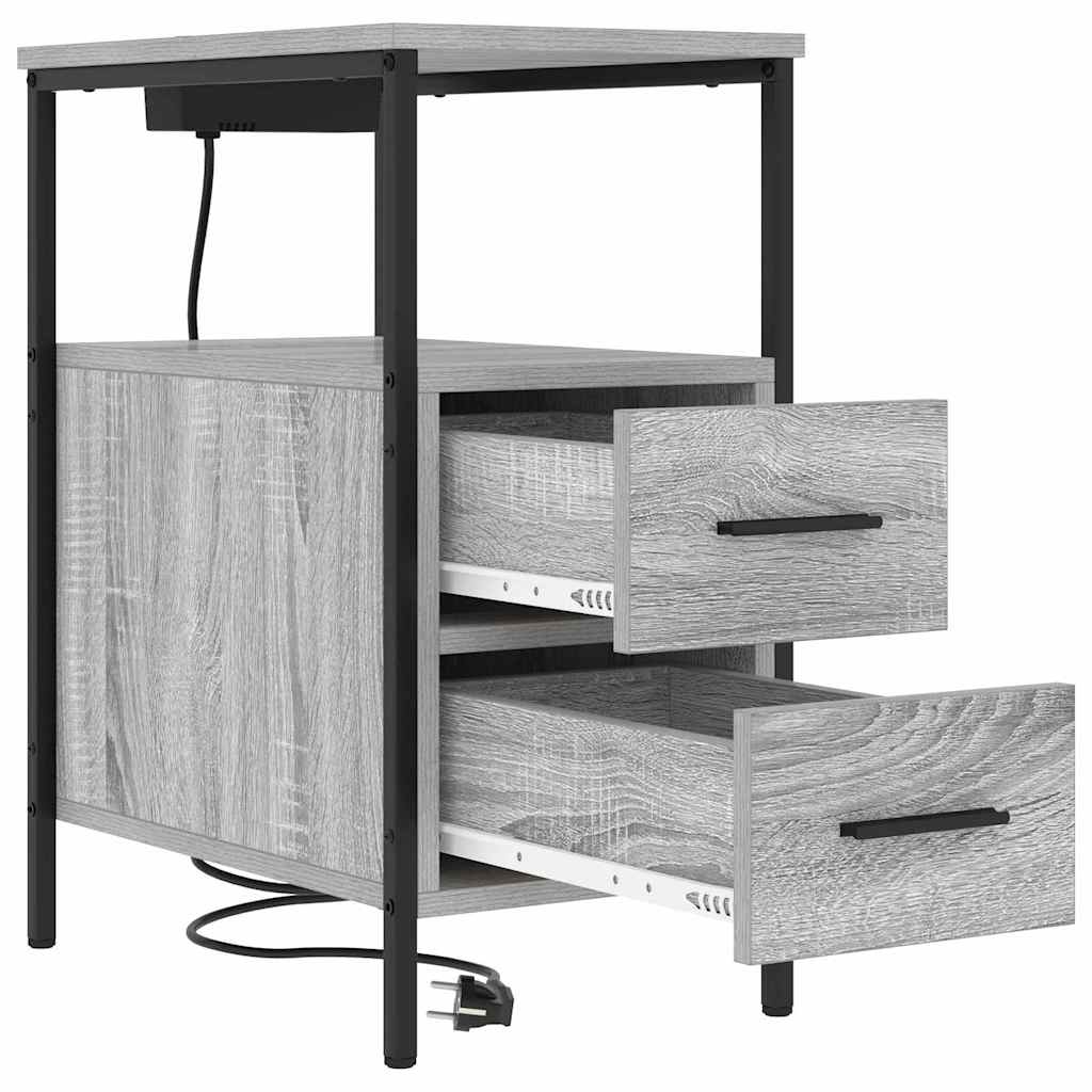 vidaXL Dulap de noapte sonoma gri 30 x 48 x 61 cm Lemn compozit vidaXL Dulap de noapte sonoma gri 30 x 48 x 61 cm Lemn compozit