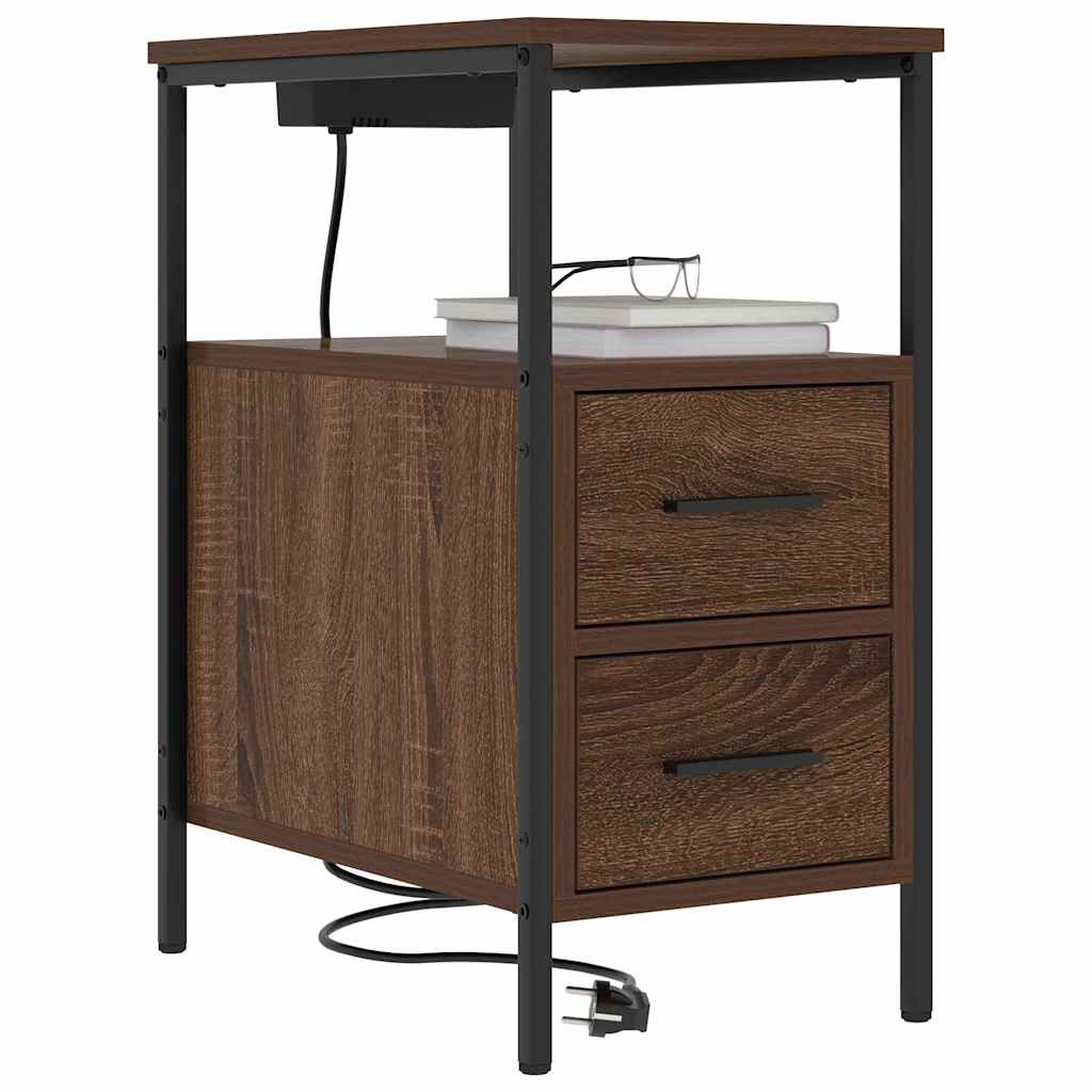 vidaXL Dulap de noapte Stejar brun 30 x 48 x 61 cm Lemn compozit vidaXL Dulap de noapte Stejar brun 30 x 48 x 61 cm Lemn compozit