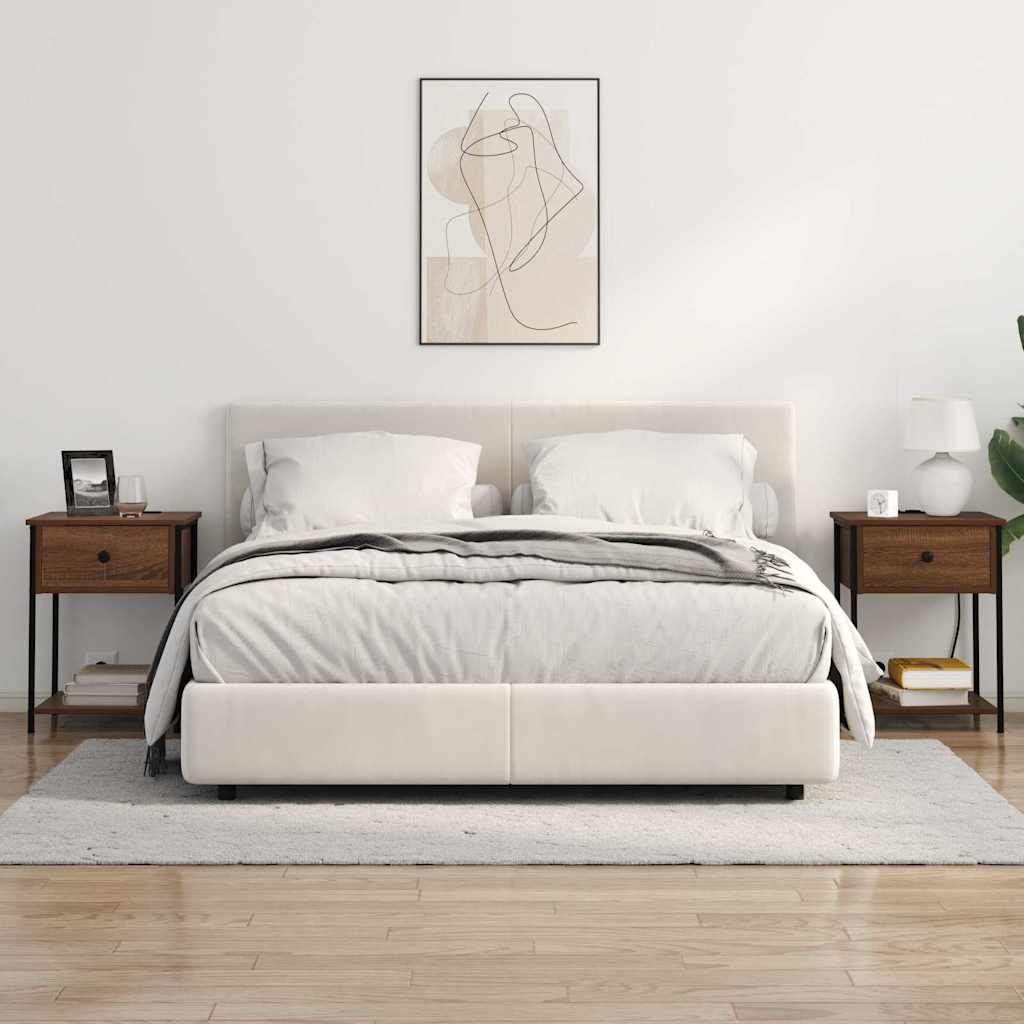 vidaXL Dulap de noapte cu sertar 2 pcs Stejar închis 42 x 41 x 56 cm