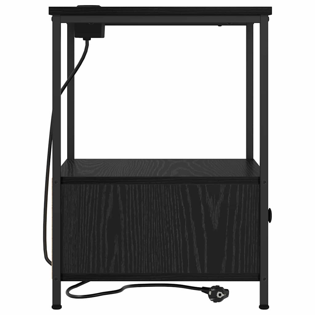 vidaXL Dulap de noapte Stejar Negru 42 x 41 x 56 cm Lemn compozit