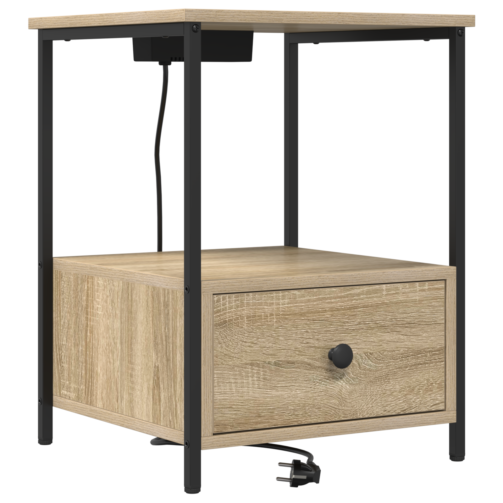 vidaXL Cabinet de noptiere cu stație de încărcare 2 pcs Stejar sonoma vidaXL Cabinet de noptiere cu stație de încărcare 2 pcs Stejar sonoma