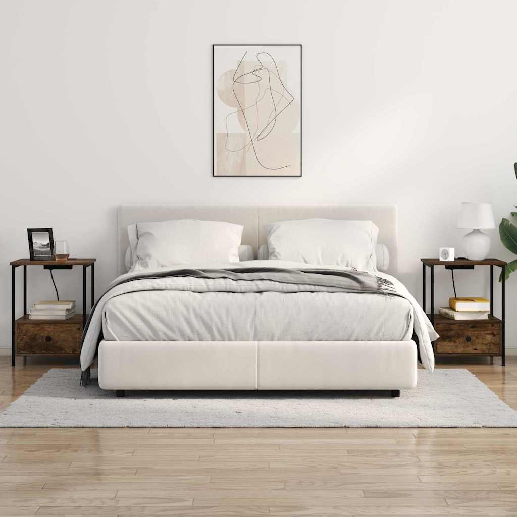 vidaXL Dulap de noapte Stejar fumuriu 42 x 41 x 56 cm Lemn compozit
