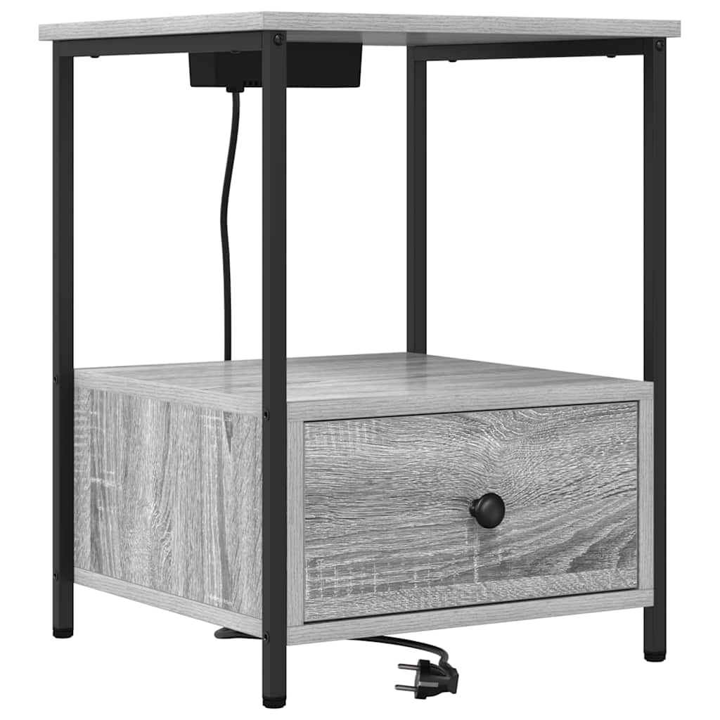 vidaXL Dulap de noapte 2 pcs Gri Sonoma 42 x 41 x 56 cm Lemn compozit