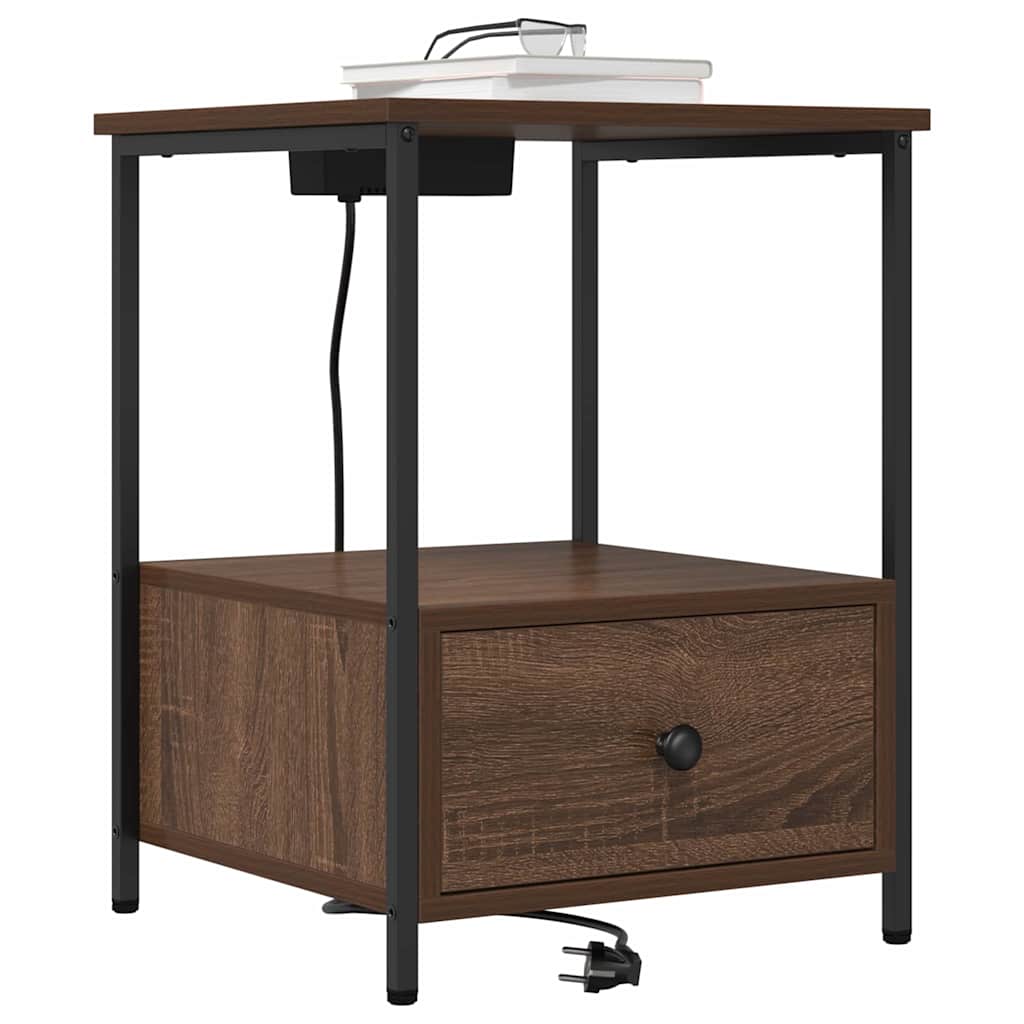 vidaXL Dulap de noapte Stejar închis 42 x 41 x 56 cm Lemn compozit