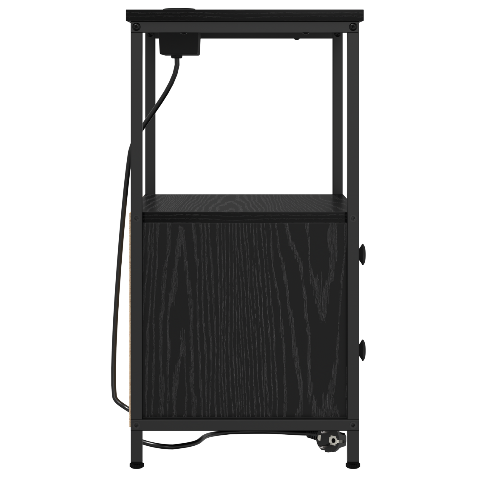 vidaXL Cabinet de noptiere cu stație de încărcare Stejar negru vidaXL Cabinet de noptiere cu stație de încărcare Stejar negru