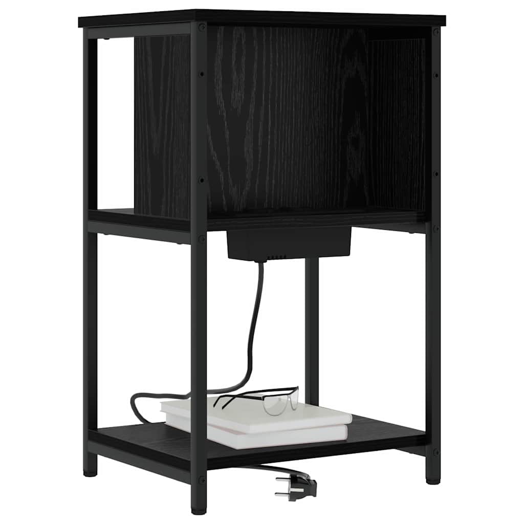 vidaXL Dulap de noapte Stejar negru 38 x 31 x 61 cm Lemn compozit