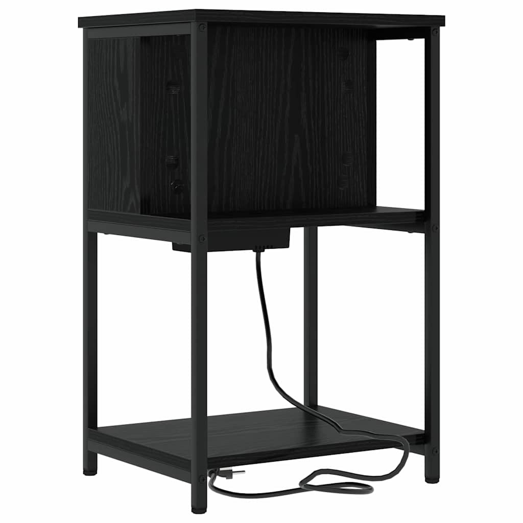 vidaXL Dulap de noapte Stejar negru 38 x 31 x 61 cm Lemn compozit