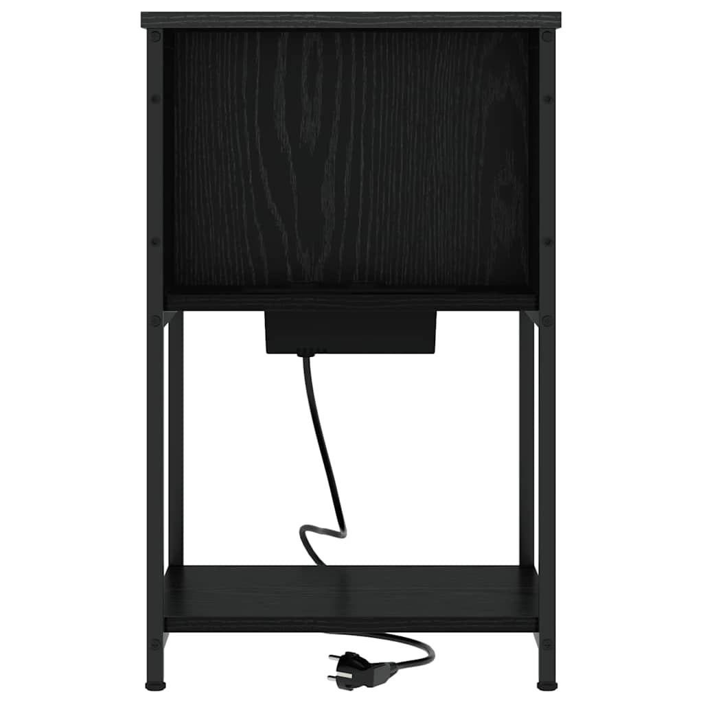 vidaXL Dulap de noapte 2 pcs Stejar negru 38 x 31 x 61 cm vidaXL Dulap de noapte 2 pcs Stejar negru 38 x 31 x 61 cm