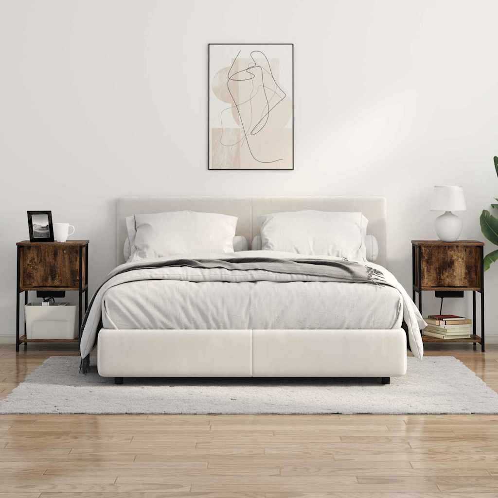 vidaXL Dulap de noapte Stejar afumat 38 x 31 x 61 cm Lemn compozit vidaXL Dulap de noapte Stejar afumat 38 x 31 x 61 cm Lemn compozit