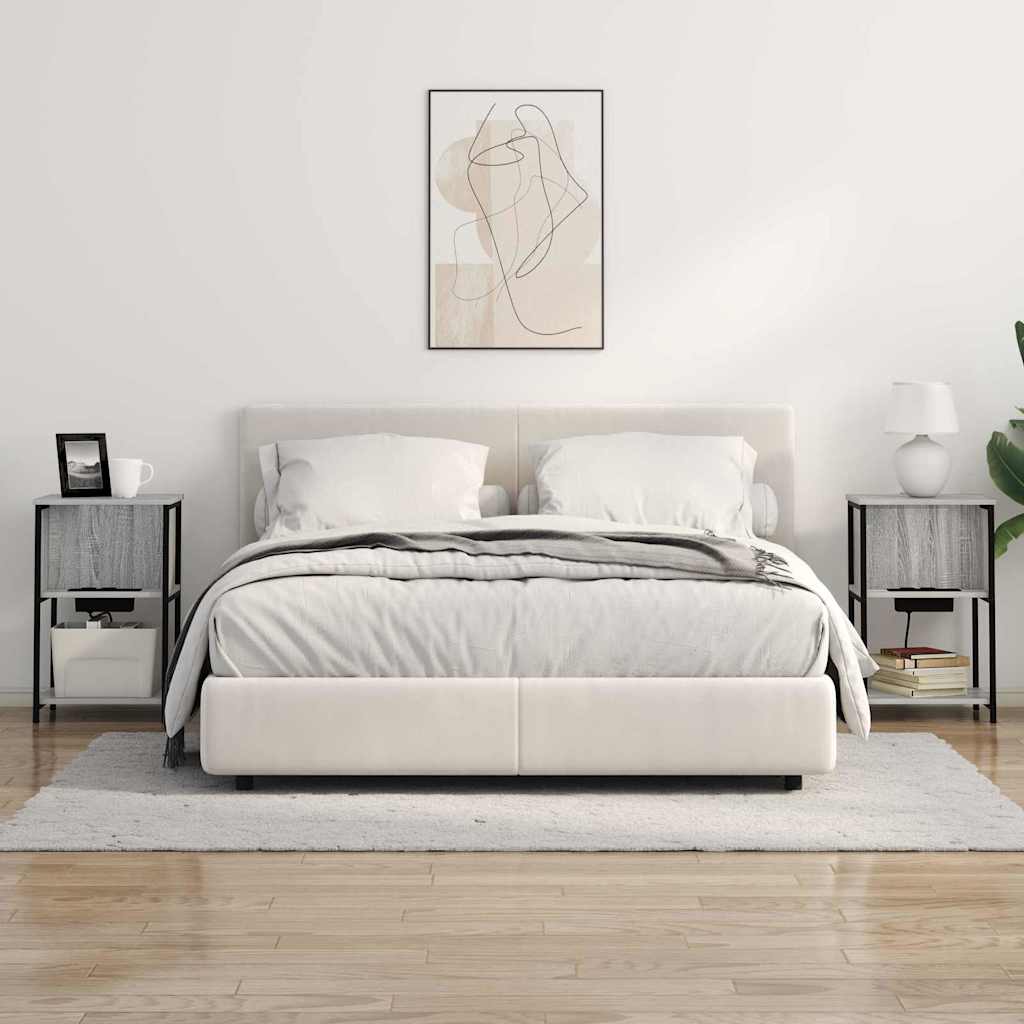 vidaXL Dulap de noapte 2 pcs sonoma gri 38 x 31 x 61 cm Lemn compozit vidaXL Dulap de noapte 2 pcs sonoma gri 38 x 31 x 61 cm Lemn compozit