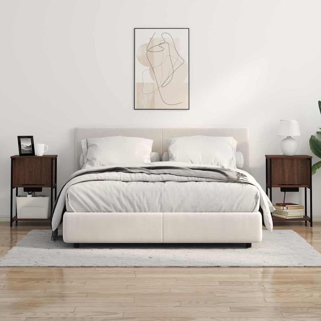vidaXL Dulap de noapte 2 pcs Stejar brun 38 x 31 x 61 cm Lemn compozit vidaXL Dulap de noapte 2 pcs Stejar brun 38 x 31 x 61 cm Lemn compozit