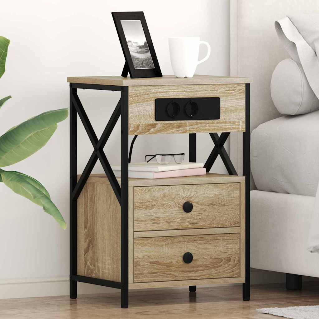 vidaXL Dulap de noapte Stejar sonoma 40 x 31 x 60 cm Lemn compozit vidaXL Dulap de noapte Stejar sonoma 40 x 31 x 60 cm Lemn compozit