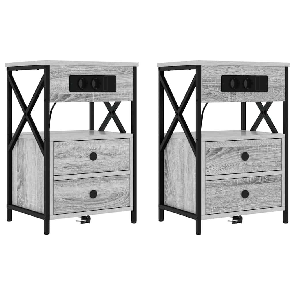 vidaXL Dulap de noapte 2 pcs sonoma gri 40 x 31 x 60 cm Lemn compozit vidaXL Dulap de noapte 2 pcs sonoma gri 40 x 31 x 60 cm Lemn compozit
