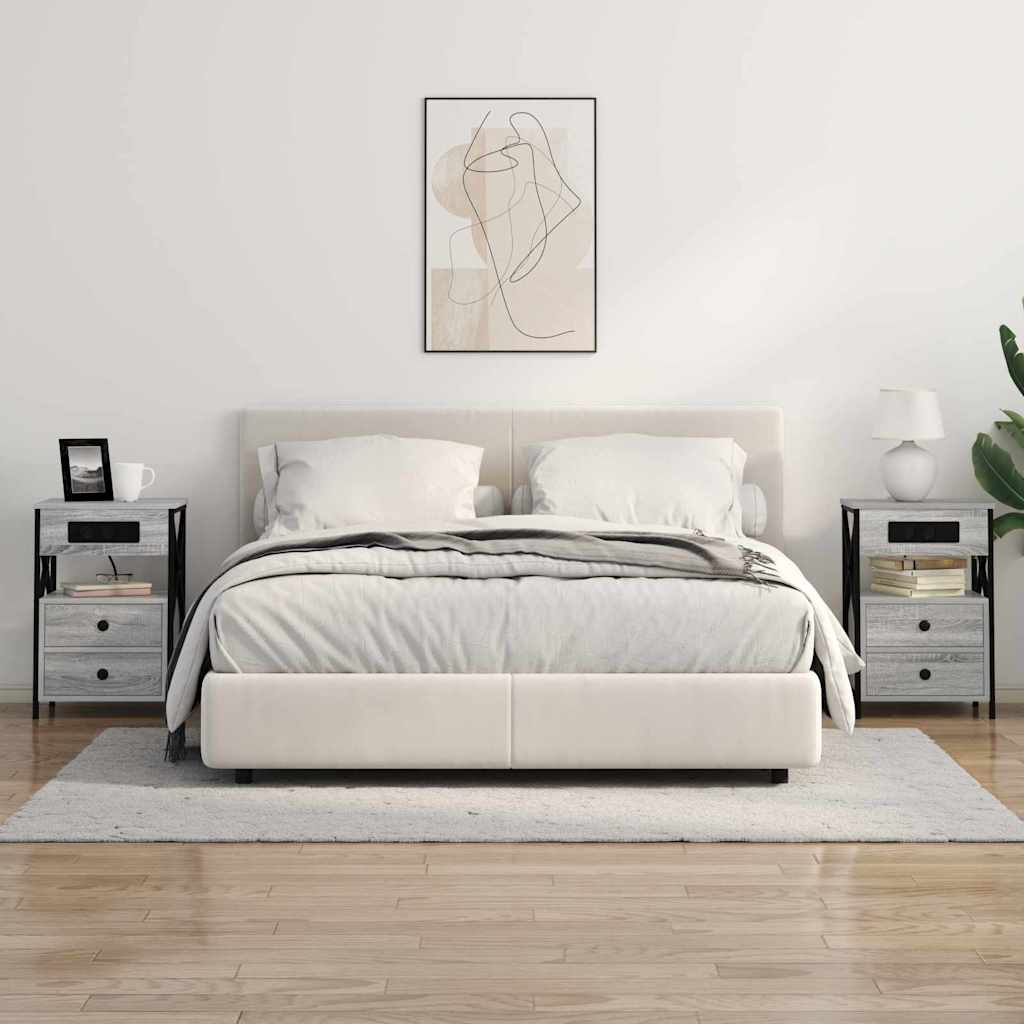 vidaXL Dulap de noapte 2 pcs sonoma gri 40 x 31 x 60 cm Lemn compozit vidaXL Dulap de noapte 2 pcs sonoma gri 40 x 31 x 60 cm Lemn compozit