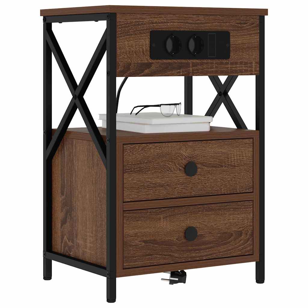 vidaXL Dulap de noapte Stejar brun 40 x 31 x 60 cm Lemn compozit vidaXL Dulap de noapte Stejar brun 40 x 31 x 60 cm Lemn compozit