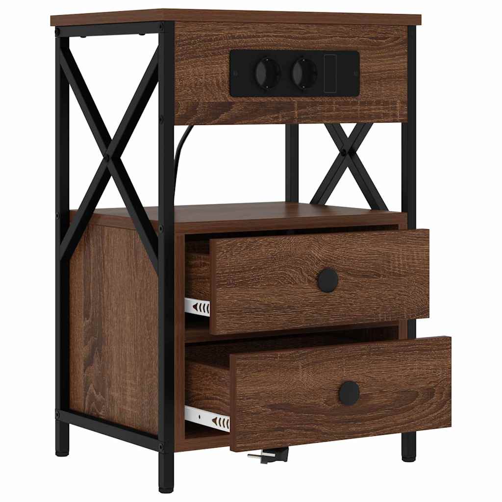 vidaXL Dulap de noapte Stejar brun 40 x 31 x 60 cm Lemn compozit vidaXL Dulap de noapte Stejar brun 40 x 31 x 60 cm Lemn compozit
