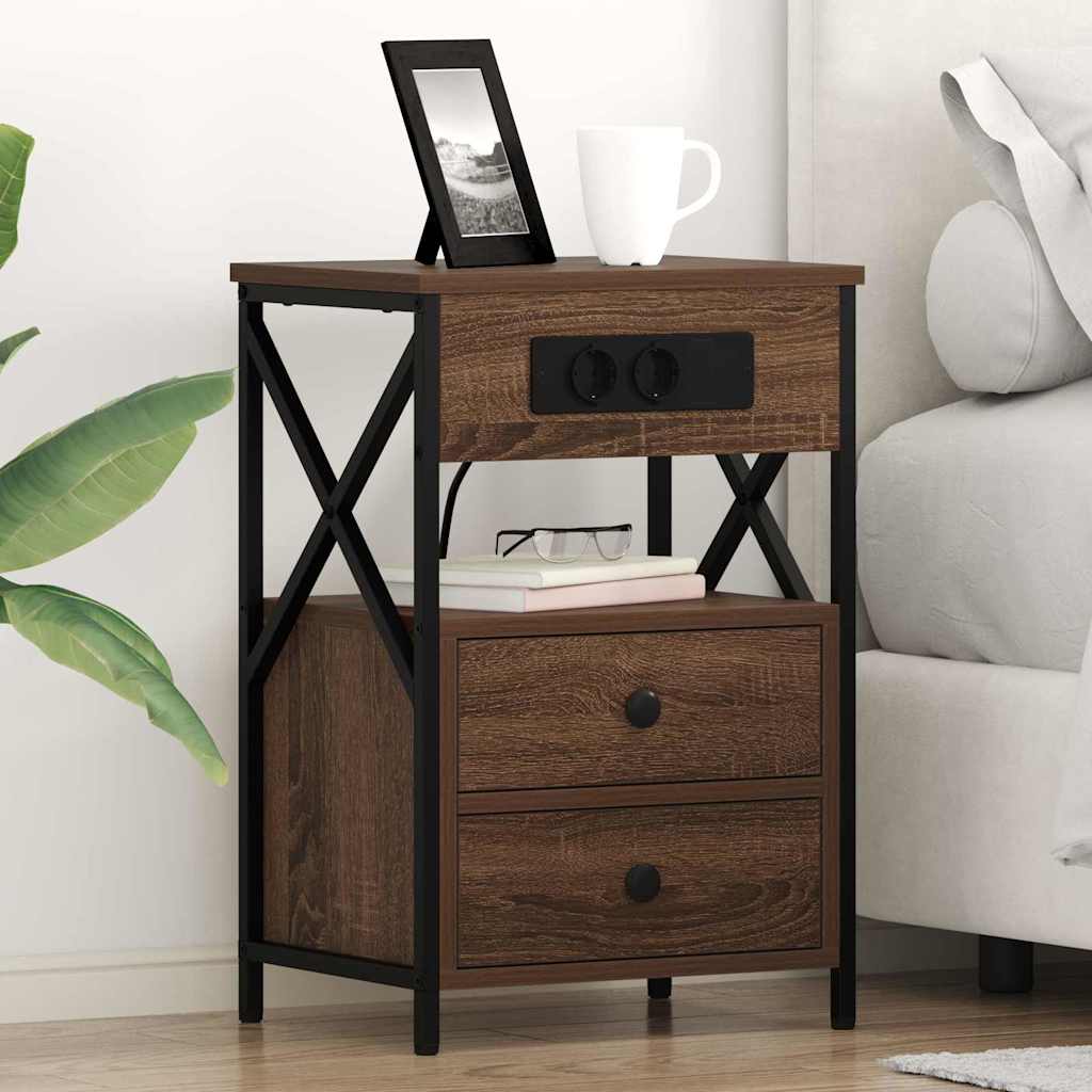 vidaXL Dulap de noapte Stejar brun 40 x 31 x 60 cm Lemn compozit vidaXL Dulap de noapte Stejar brun 40 x 31 x 60 cm Lemn compozit