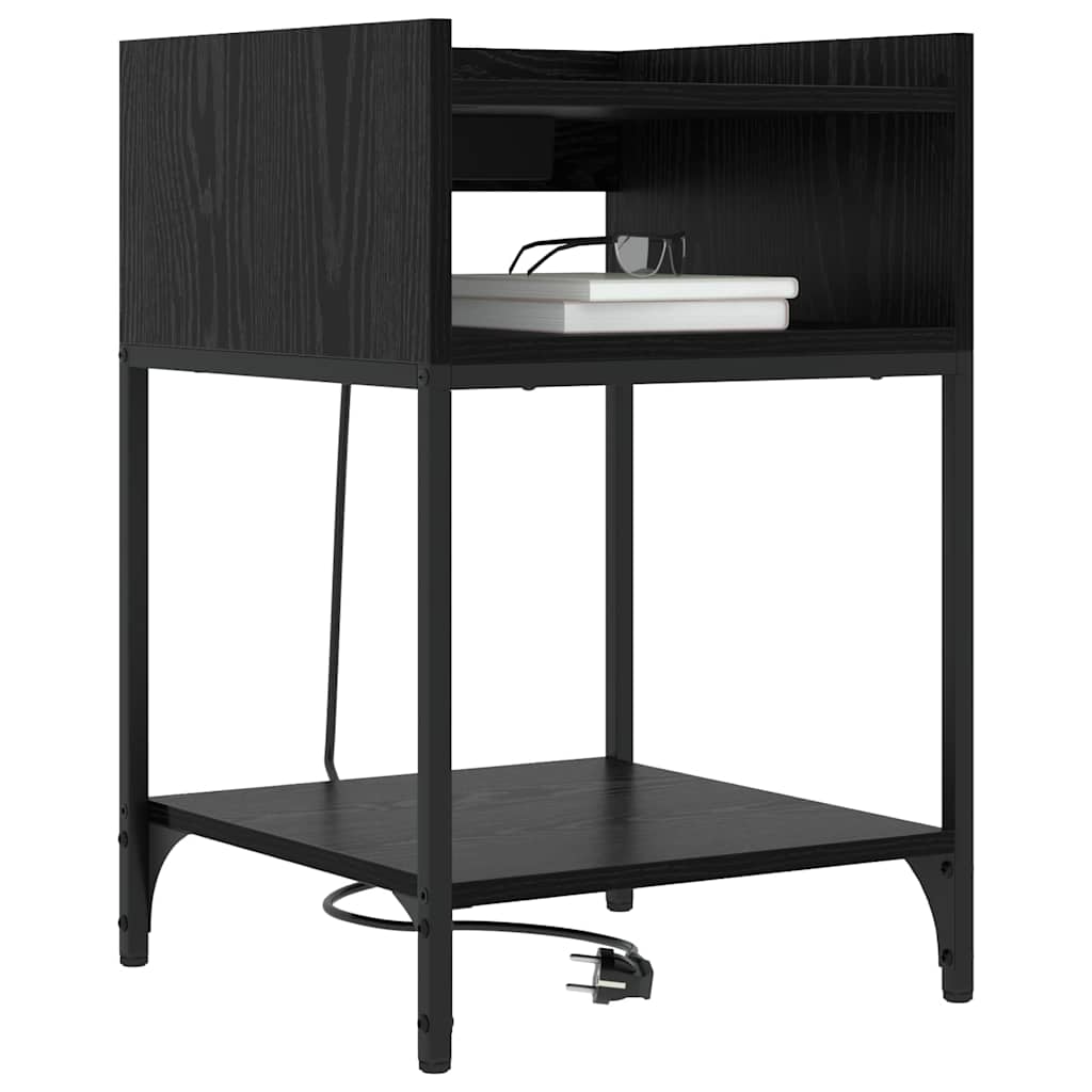 vidaXL Dulap de noapte Stejar negru 40 x 40 x 61 cm Lemn compozit vidaXL Dulap de noapte Stejar negru 40 x 40 x 61 cm Lemn compozit