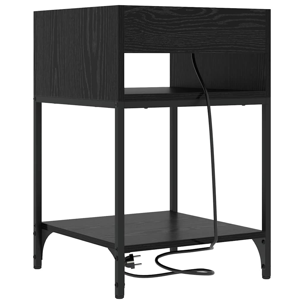 vidaXL Dulap de noapte Stejar negru 40 x 40 x 61 cm Lemn compozit vidaXL Dulap de noapte Stejar negru 40 x 40 x 61 cm Lemn compozit
