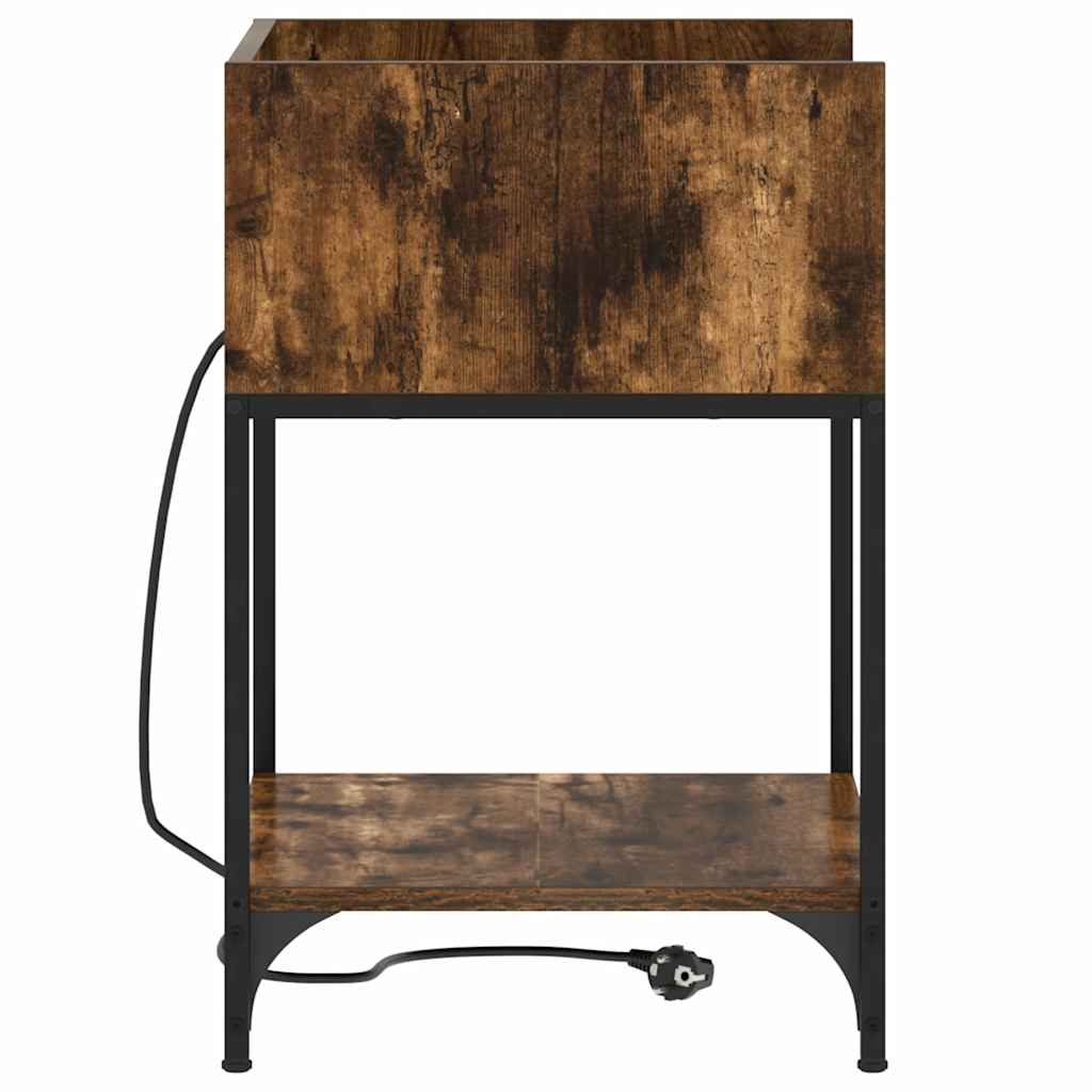 vidaXL Dulap de noapte Stejar afumat 40 x 40 x 61 cm Lemn compozit
