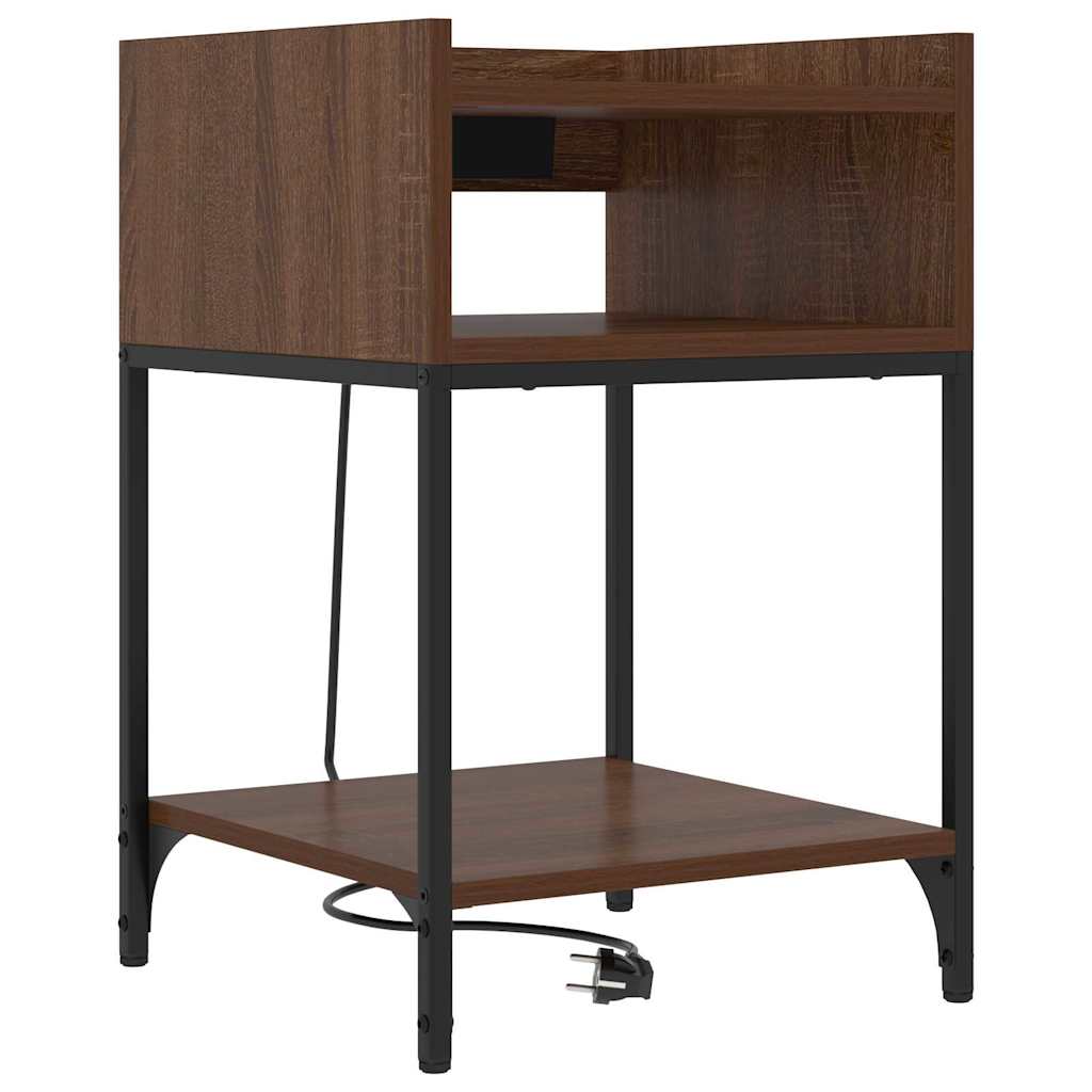 vidaXL Noptiere 2 pcs Stejar brun 40 x 40 x 61 cm Lemn compozit
