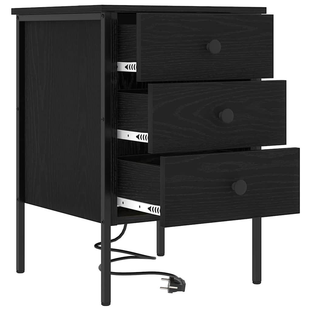 vidaXL Dulap de noapte Stejar Negru 42 x 41 x 61 cm Lemn compozit