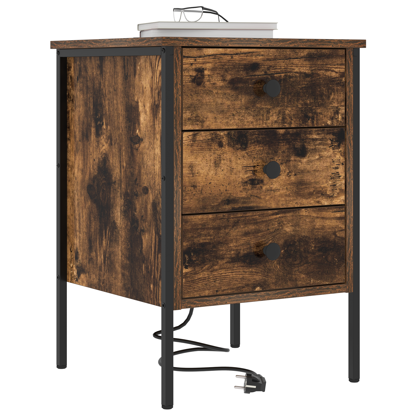 vidaXL Dulap de noapte Stejar afumat 42 x 41 x 61 cm Lemn compozit
