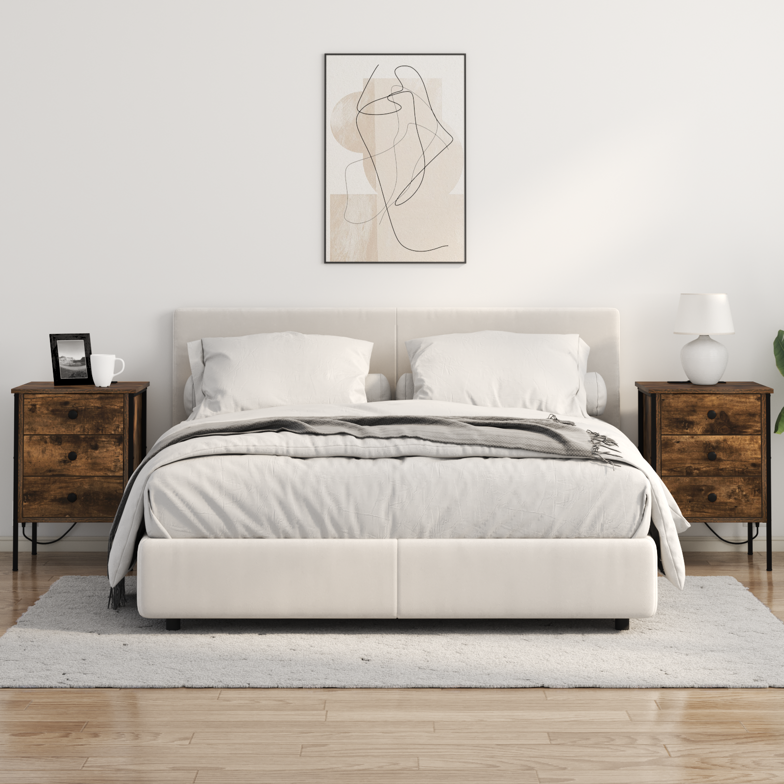 vidaXL Dulap de noapte Stejar afumat 42 x 41 x 61 cm Lemn compozit