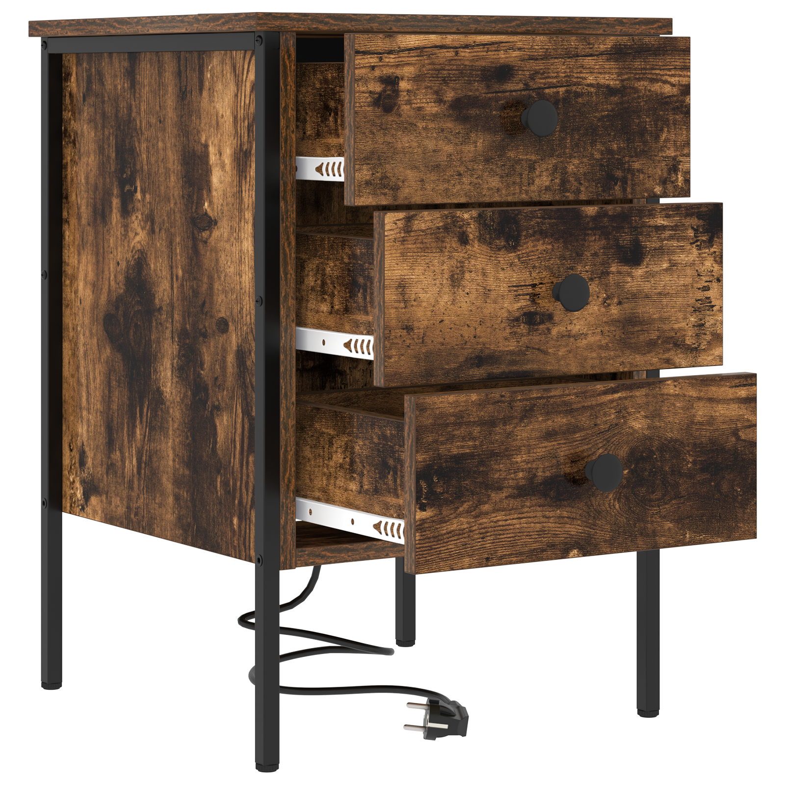 vidaXL Dulap de noapte Stejar afumat 42 x 41 x 61 cm Lemn compozit
