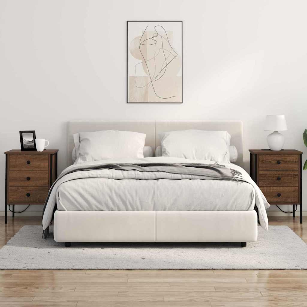 vidaXL Dulap de noapte cu sertar 2 pcs Stejar închis 42 x 41 x 61 cm
