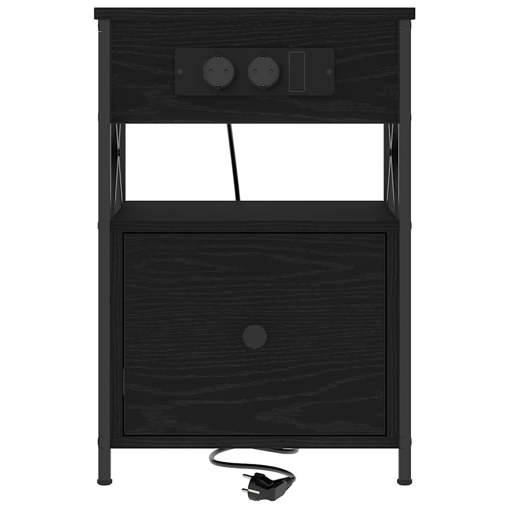 vidaXL Dulap de noapte Stejar negru 40 x 31 x 60 cm Lemn compozit vidaXL Dulap de noapte Stejar negru 40 x 31 x 60 cm Lemn compozit