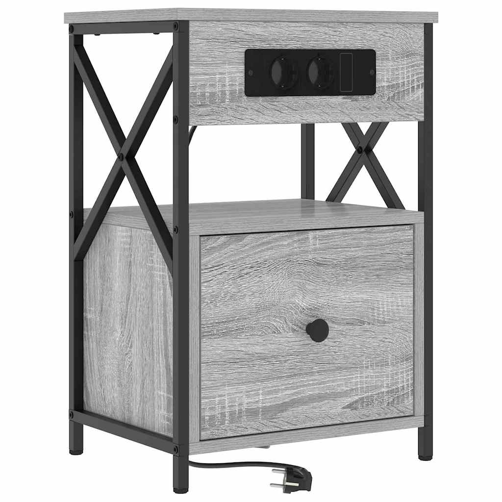 vidaXL Dulap de noapte sonoma gri 40 x 31 x 60 cm Lemn compozit vidaXL Dulap de noapte sonoma gri 40 x 31 x 60 cm Lemn compozit