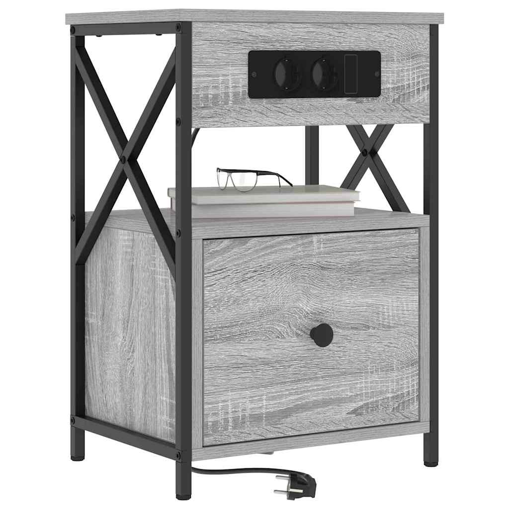 vidaXL Dulap de noapte sonoma gri 40 x 31 x 60 cm Lemn compozit vidaXL Dulap de noapte sonoma gri 40 x 31 x 60 cm Lemn compozit