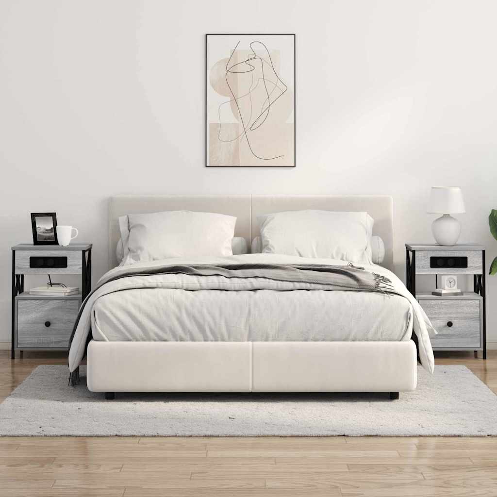 vidaXL Dulap de noapte sonoma gri 40 x 31 x 60 cm Lemn compozit vidaXL Dulap de noapte sonoma gri 40 x 31 x 60 cm Lemn compozit
