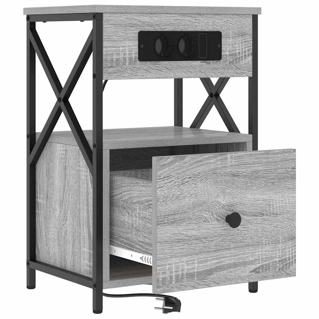 vidaXL Dulap de noapte sonoma gri 40 x 31 x 60 cm Lemn compozit vidaXL Dulap de noapte sonoma gri 40 x 31 x 60 cm Lemn compozit