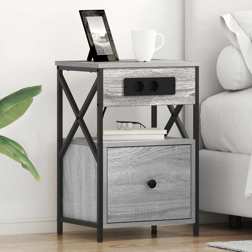 vidaXL Dulap de noapte sonoma gri 40 x 31 x 60 cm Lemn compozit vidaXL Dulap de noapte sonoma gri 40 x 31 x 60 cm Lemn compozit