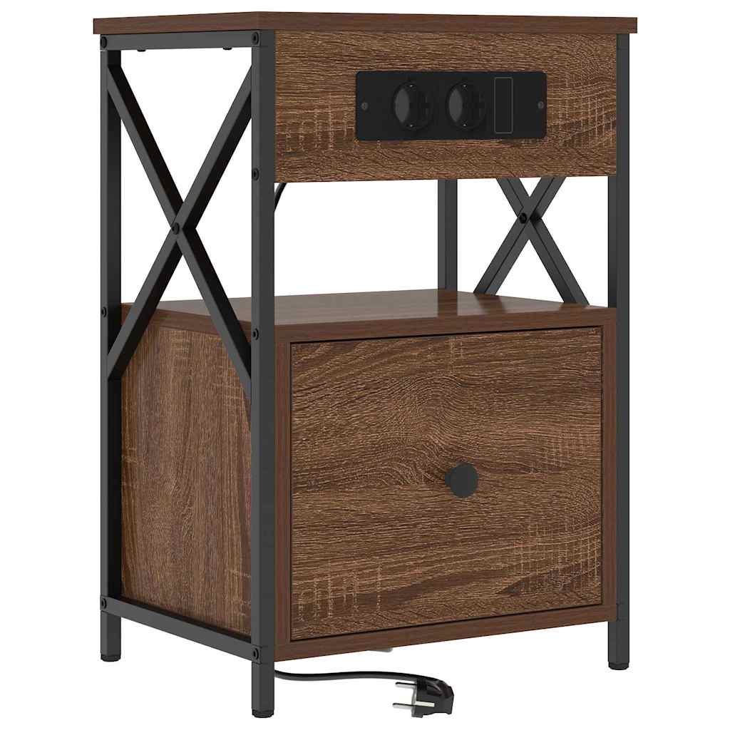 vidaXL Dulap de noapte Stejar brun 40 x 31 x 60 cm Lemn compozit vidaXL Dulap de noapte Stejar brun 40 x 31 x 60 cm Lemn compozit
