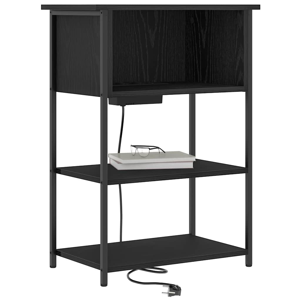 vidaXL Dulap de noapte Stejar negru 55 x 31 x 76 cm Lemn compozit