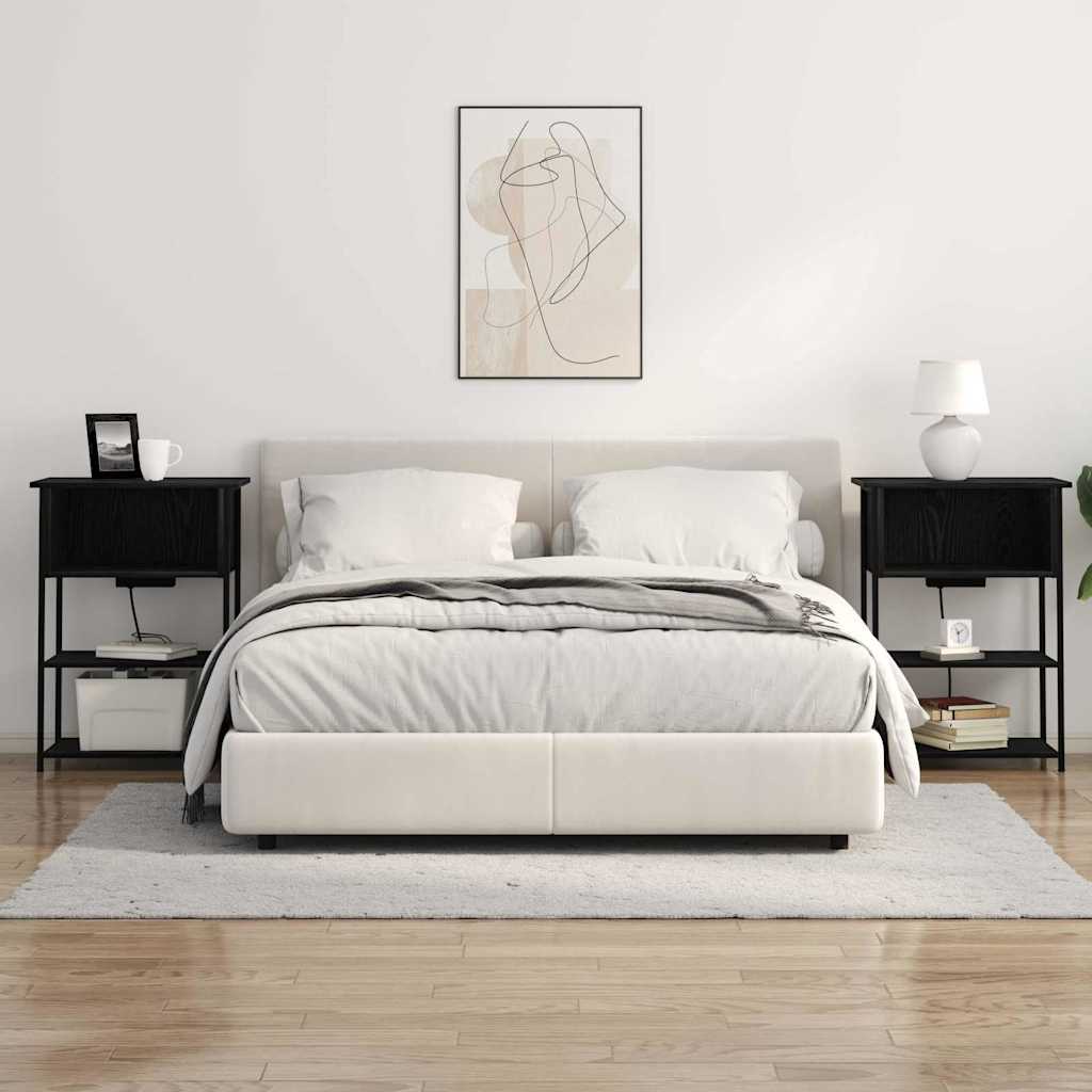 vidaXL Dulap de noapte Stejar negru 55 x 31 x 76 cm Lemn compozit