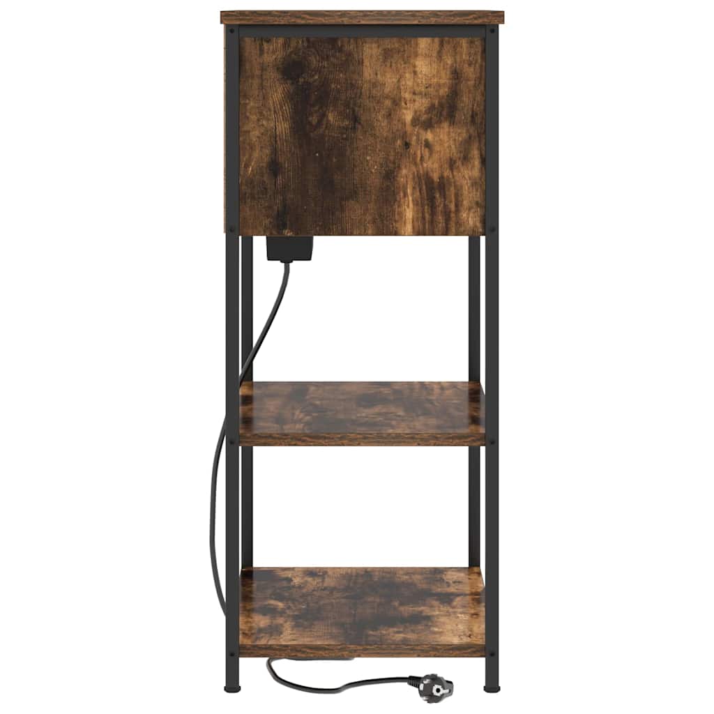 vidaXL Dulap de noapte Stejar afumat 55 x 31 x 76 cm Lemn compozit