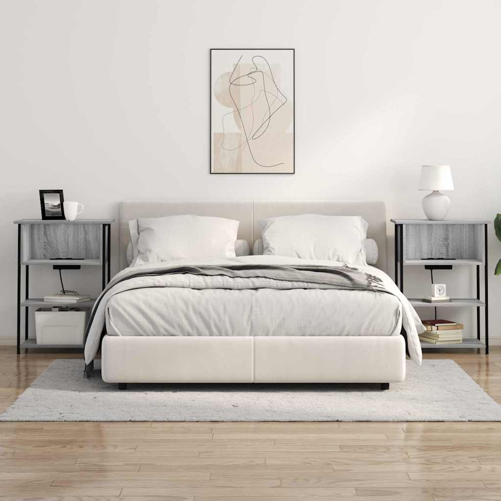 vidaXL Dulap de noapte sonoma gri 55 x 31 x 76 cm Lemn compozit vidaXL Dulap de noapte sonoma gri 55 x 31 x 76 cm Lemn compozit