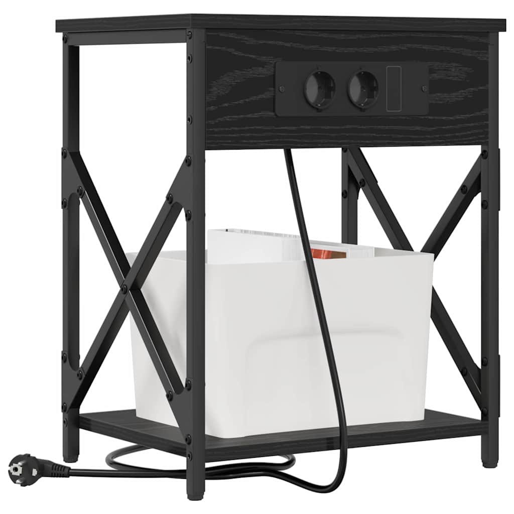 vidaXL Dulap de noapte Stejar negru 41 x 31 x 51 cm Lemn compozit vidaXL Dulap de noapte Stejar negru 41 x 31 x 51 cm Lemn compozit