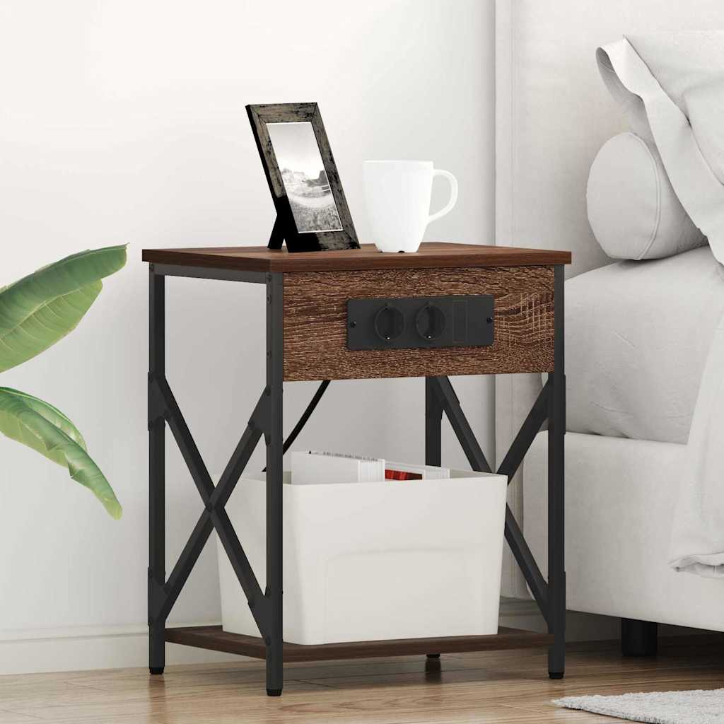 vidaXL Dulap de noapte Stejar brun 41 x 31 x 51 cm Lemn compozit vidaXL Dulap de noapte Stejar brun 41 x 31 x 51 cm Lemn compozit