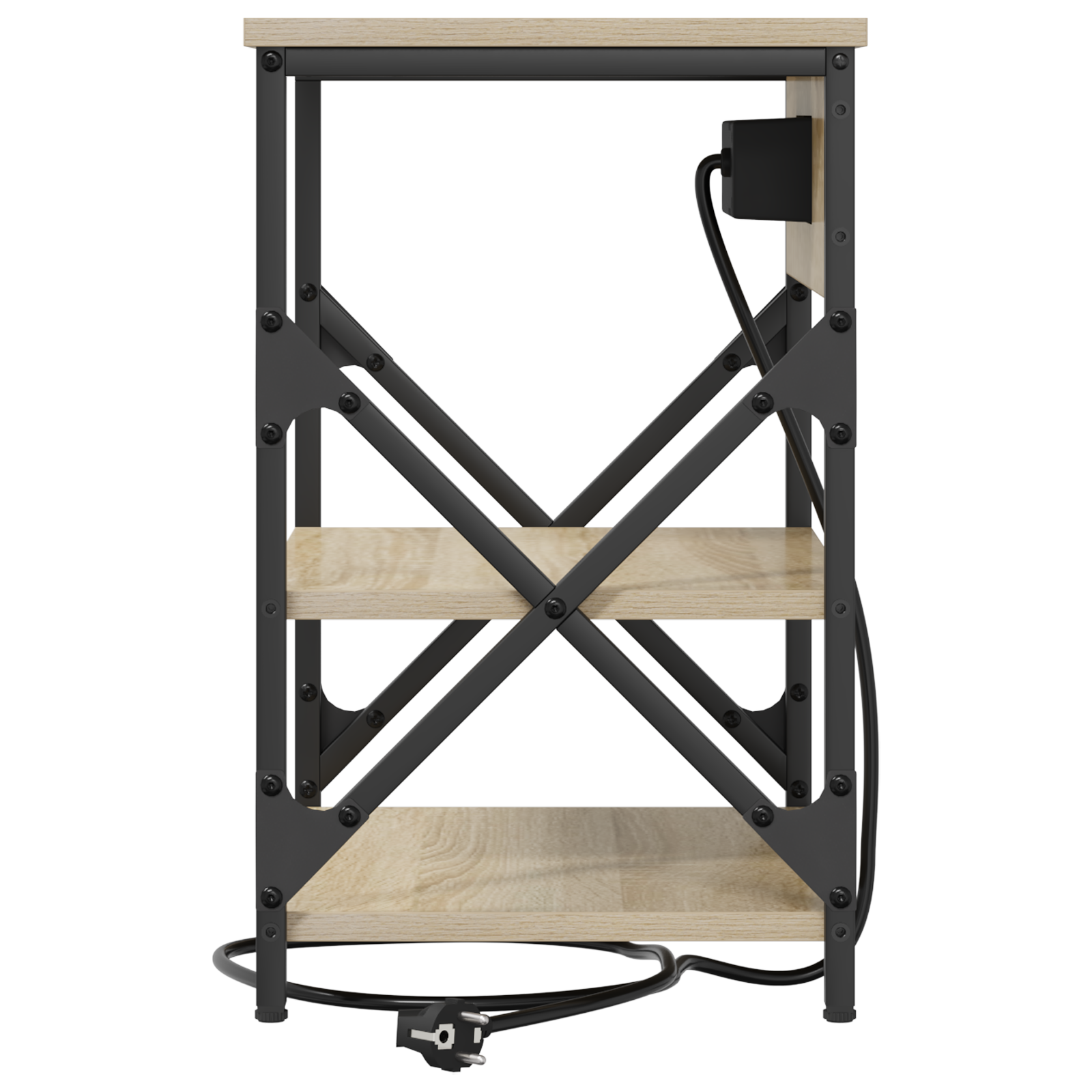 vidaXL Cabinet de noptiere cu stație de încărcare 2 pcs Stejar sonoma vidaXL Cabinet de noptiere cu stație de încărcare 2 pcs Stejar sonoma