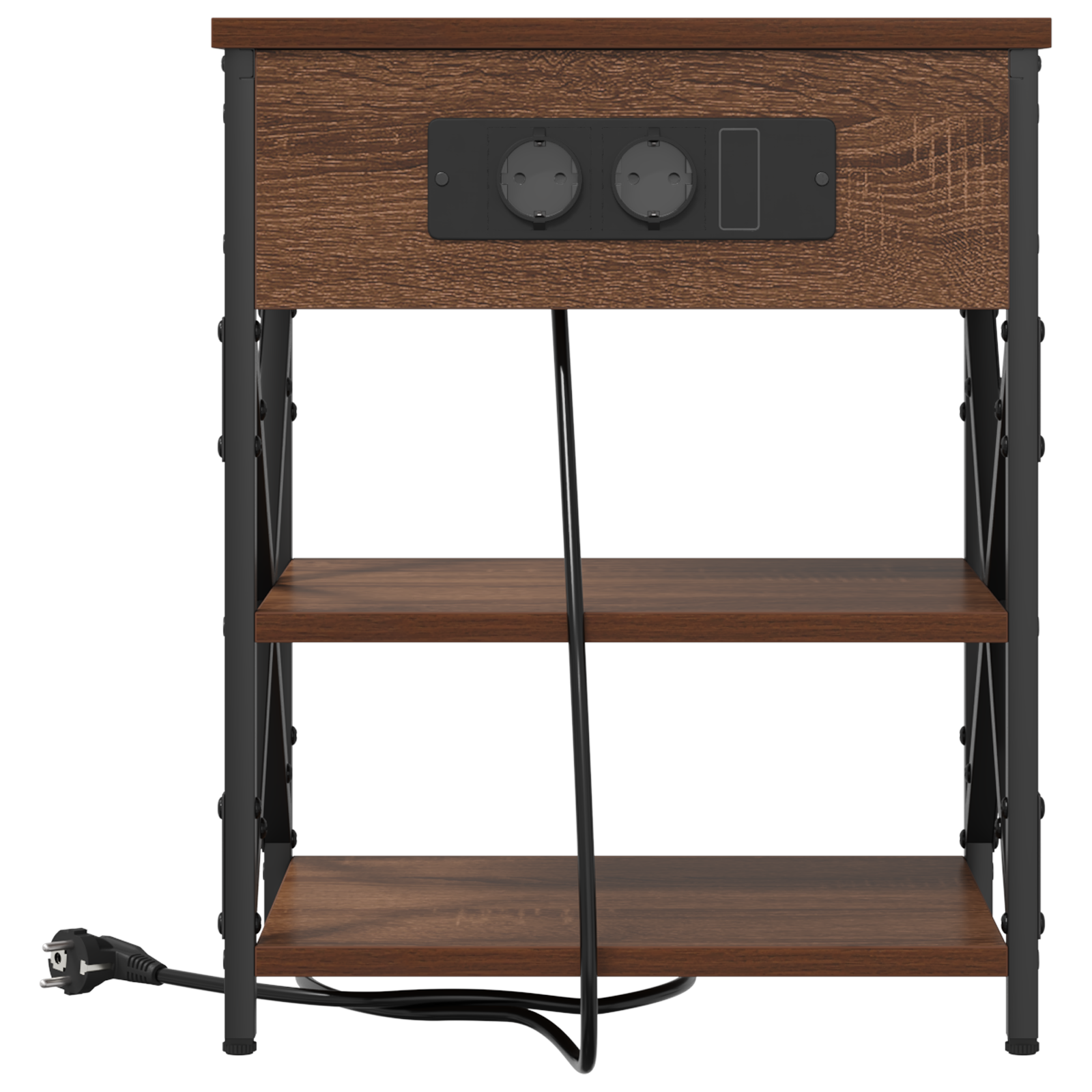 vidaXL Cabinet de noptiere cu stație de încărcare 2 pcs Stejar brun vidaXL Cabinet de noptiere cu stație de încărcare 2 pcs Stejar brun