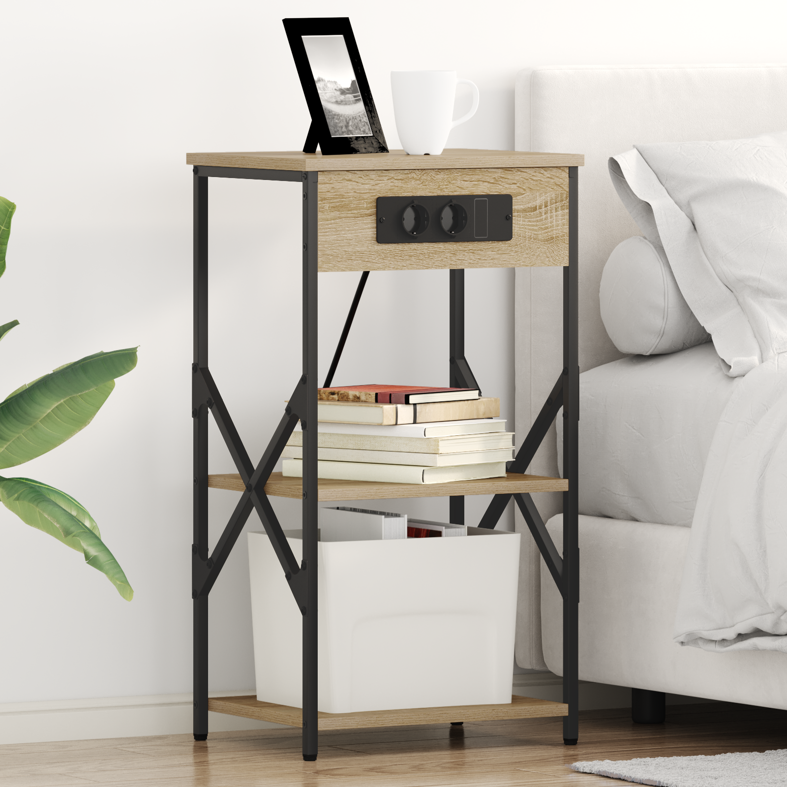 vidaXL Dulap de noapte Stejar sonoma 41 x 31 x 76 cm Lemn compozit vidaXL Dulap de noapte Stejar sonoma 41 x 31 x 76 cm Lemn compozit